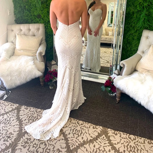 Nostalgic chic wedding dress w/train.NBW - Picture 6 of 8